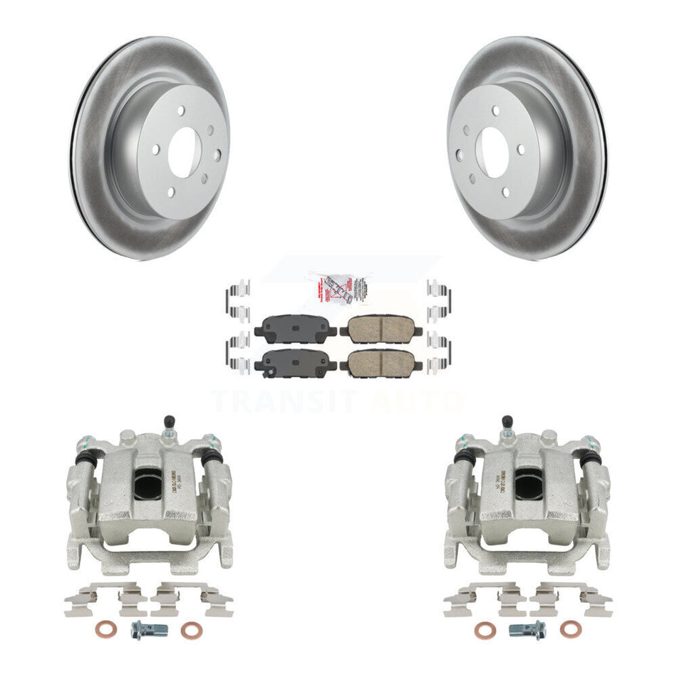 Rear Disc Brake Caliper Coated Rotors And Ceramic Pads Kit For 2008-2009 INFINITI EX35 KCG-100619N