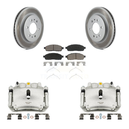 Front Brake Caliper Coat Rotor And Ceramic Pad Kit For 2009 Ford F-150 With 6 Lug Wheels KCG-100620C