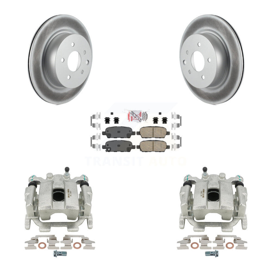 Rear Disc Brake Caliper Coated Rotors And Ceramic Pads Kit For 2010 INFINITI M35 M45 KCG-100620N