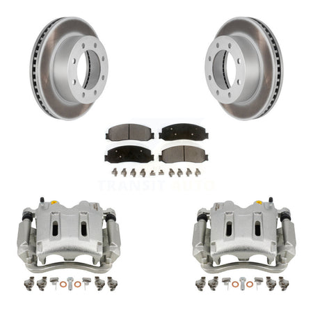 Front Brake Caliper Coat Rotor Semi-Metallic Pad Kit For Ford F-250 Super Duty F-350 4WD KCG-100620P