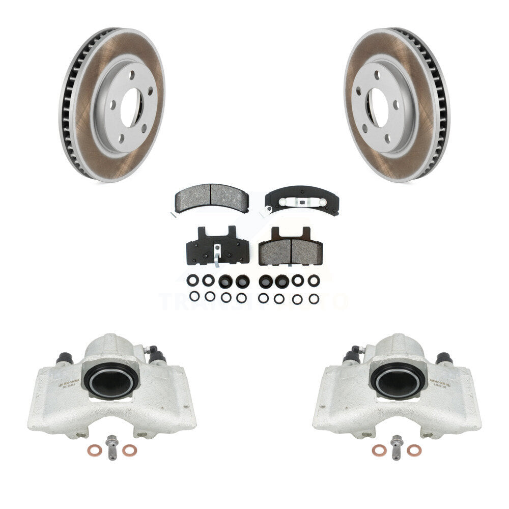 Front Brake Caliper Coat Rotor & Semi-Metallic Pad Kit For Cadillac DeVille Fleetwood 60 KCG-100620S