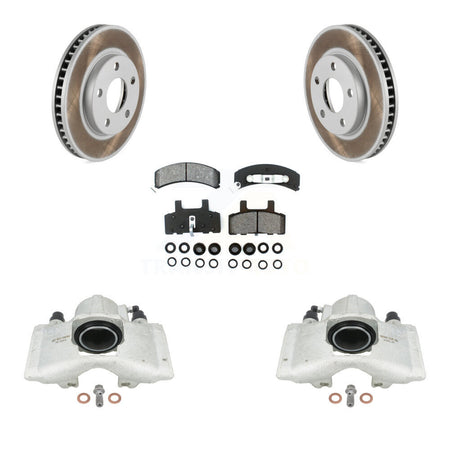 Front Brake Caliper Coat Rotor & Semi-Metallic Pad Kit For Cadillac DeVille Fleetwood 60 KCG-100620S