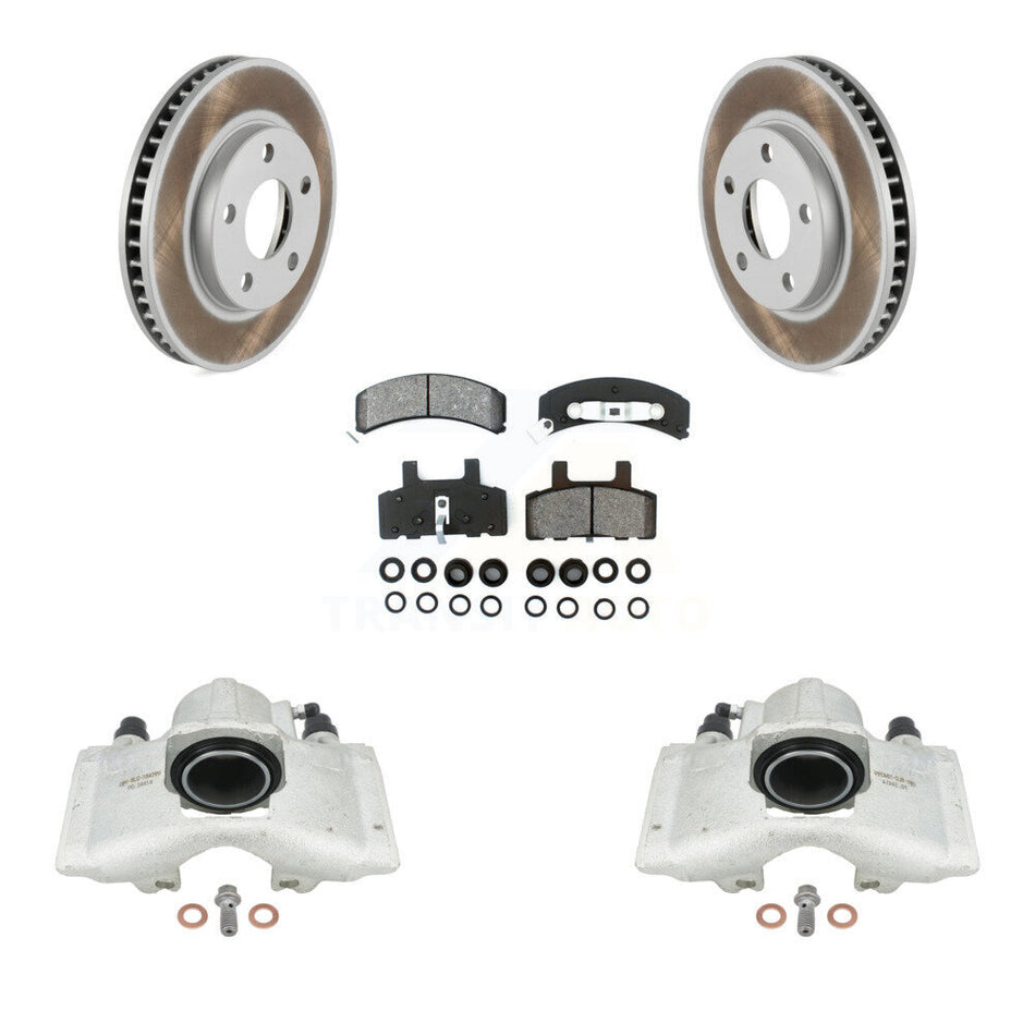 Front Brake Caliper Coat Rotor & Semi-Metallic Pad Kit For Cadillac DeVille Fleetwood 60 KCG-100620S