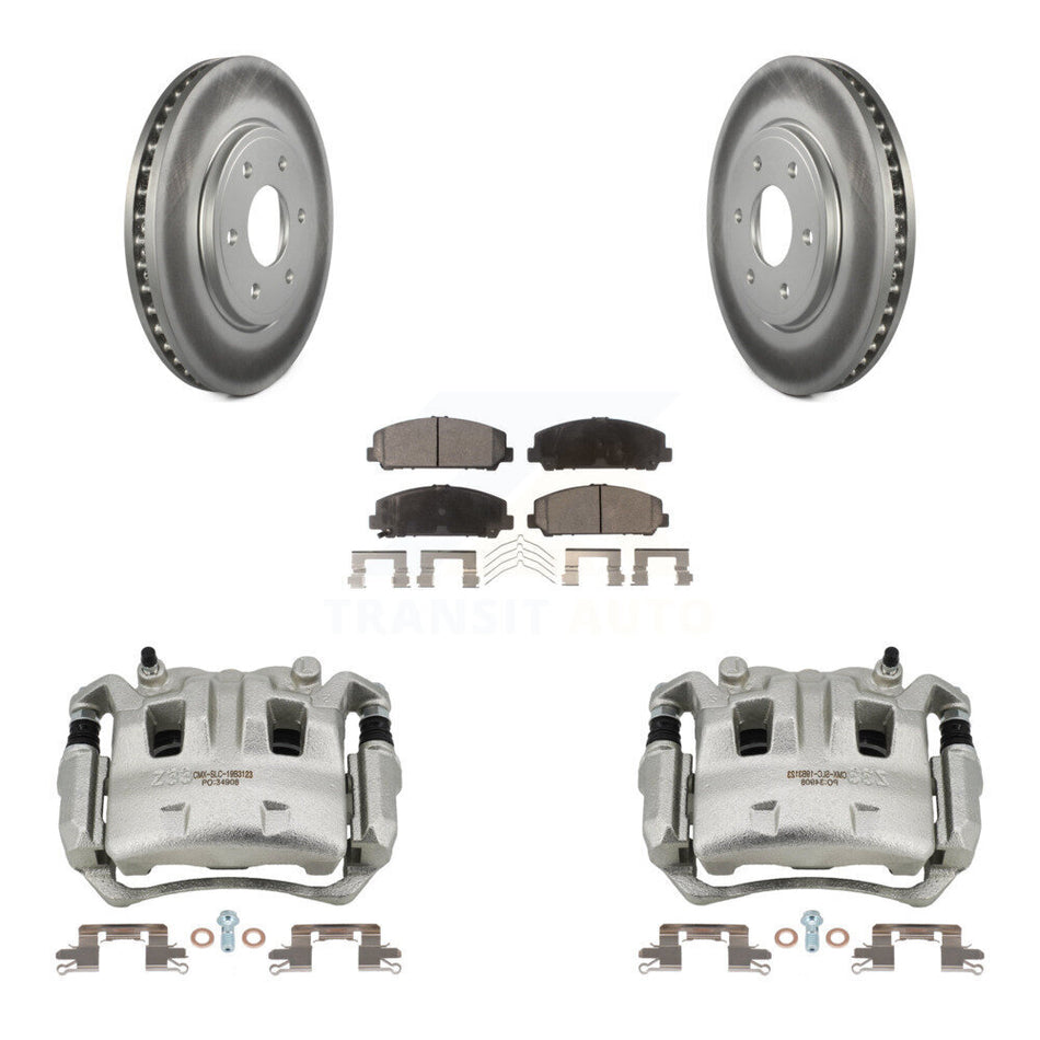 Front Disc Brake Caliper Coated Rotors And Ceramic Pads Kit For Suzuki Equator KCG-100620T