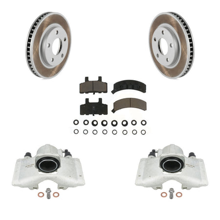 Front Brake Caliper Coat Rotor Ceramic Pad Kit For Cadillac DeVille Fleetwood 60 Special KCG-100621C