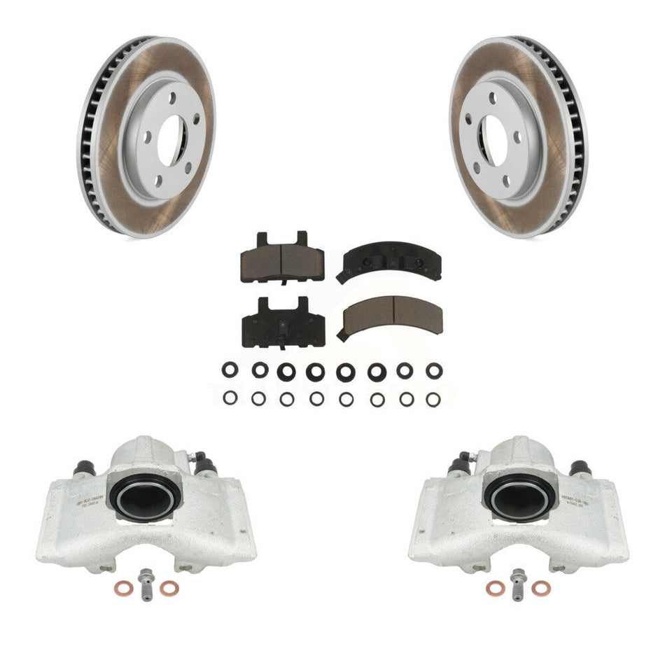 Front Brake Caliper Coat Rotor Ceramic Pad Kit For Cadillac DeVille Fleetwood 60 Special KCG-100621C