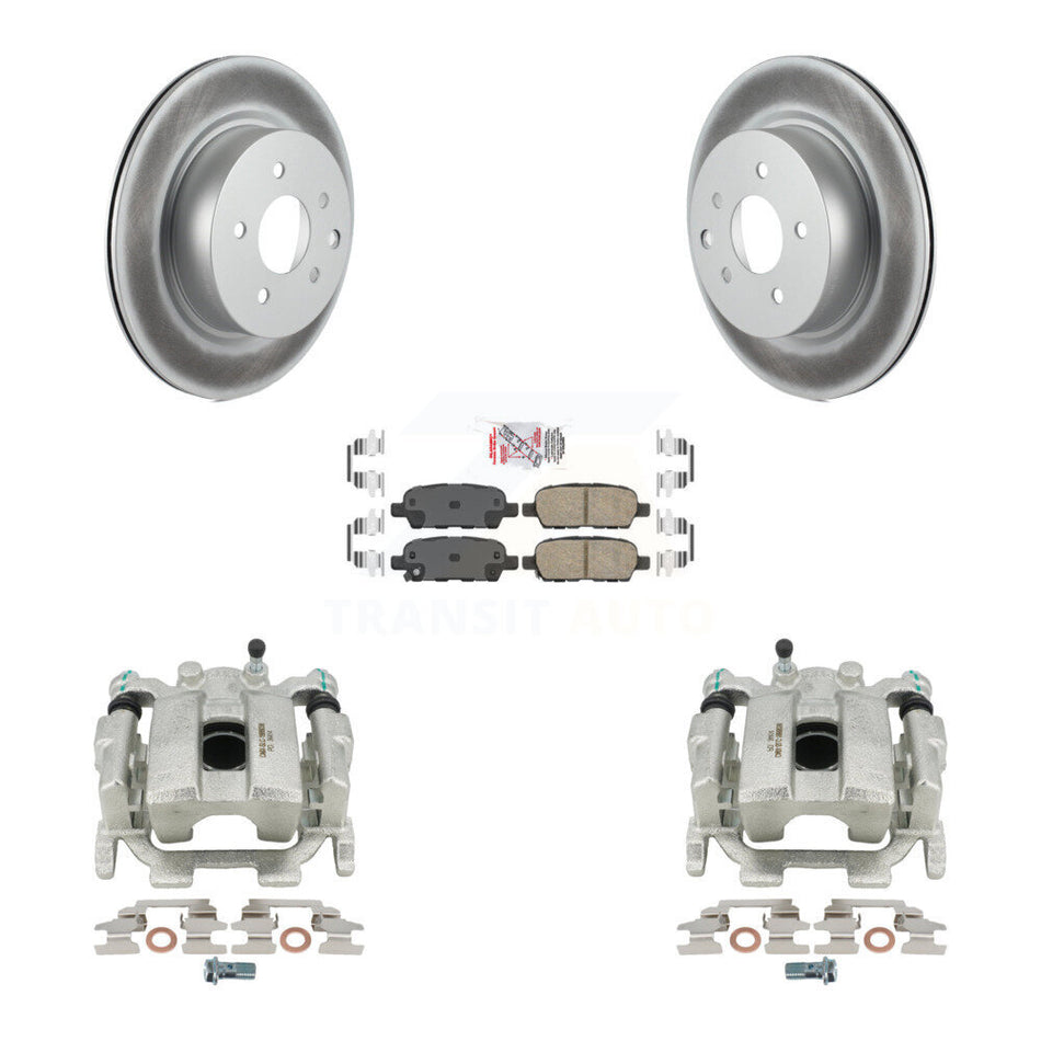 Rear Disc Brake Caliper Coated Rotors And Ceramic Pads Kit For 2010 INFINITI M35 M45 KCG-100621N