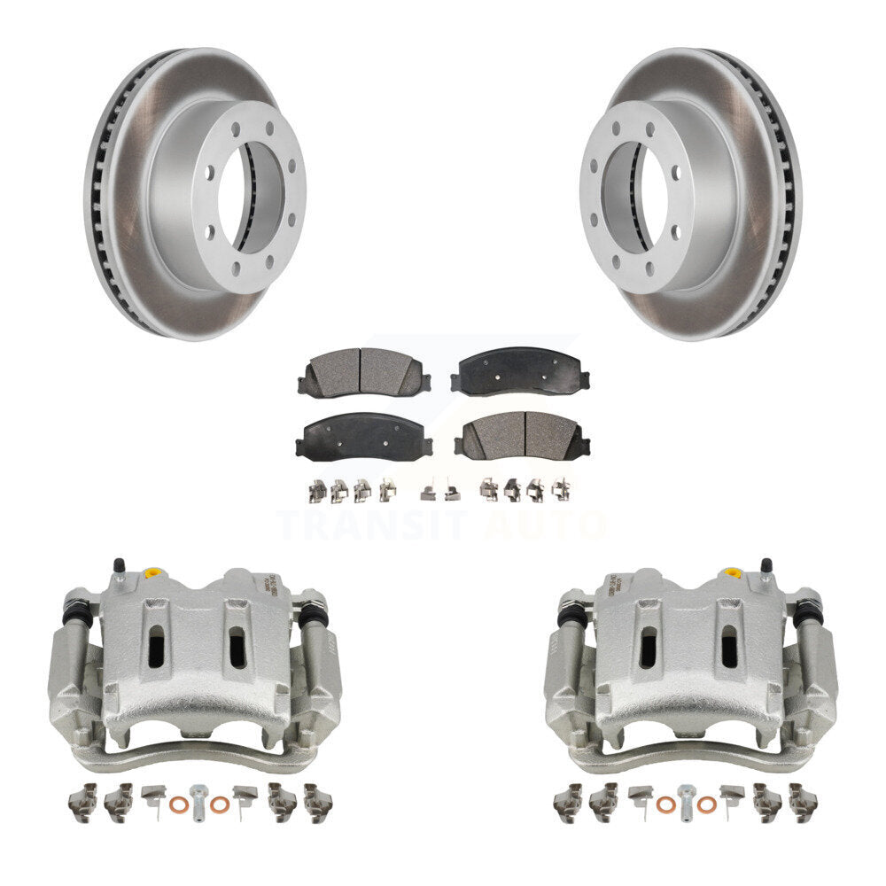 Front Brake Caliper Coat Rotor Semi-Metallic Pad Kit For Ford F-350 Super Duty F-250 4WD KCG-100621P