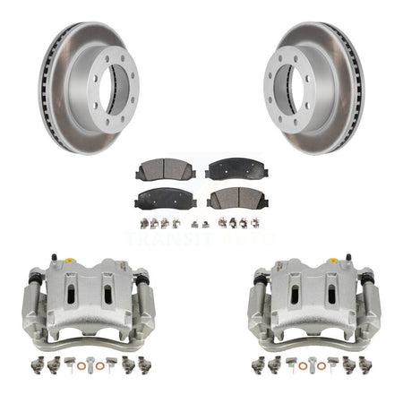 Front Brake Caliper Coat Rotor Semi-Metallic Pad Kit For Ford F-350 Super Duty F-250 4WD KCG-100621P