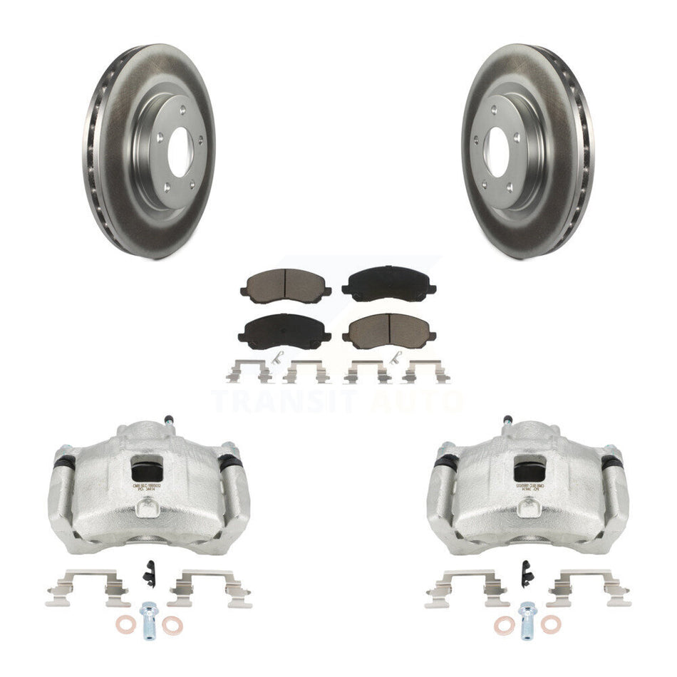 Front Brake Caliper Coat Rotor & Ceramic Pad Kit For Jeep Patriot Dodge Compass Chrysler KCG-100622C