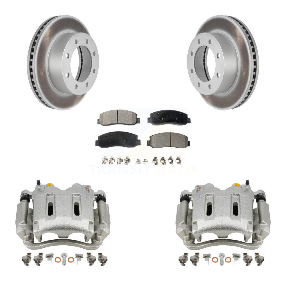 Front Brake Caliper Coat Rotor And Semi-Metallic Pad Kit For Ford F-250 Super Duty F-350 KCG-100622P