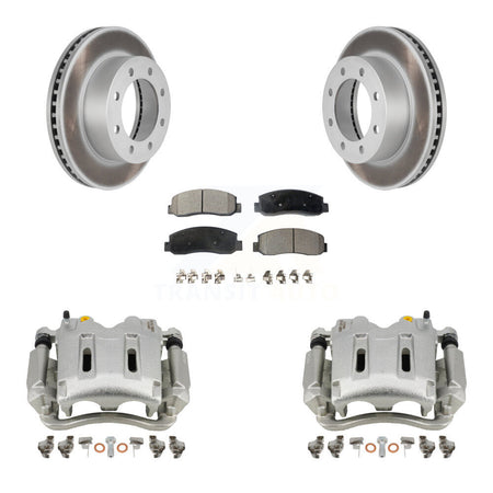 Front Brake Caliper Coat Rotor And Semi-Metallic Pad Kit For Ford F-250 Super Duty F-350 KCG-100622P
