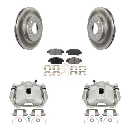 Front Disc Brake Caliper Coated Rotors And Ceramic Pads Kit For Honda Fit KCG-100622T