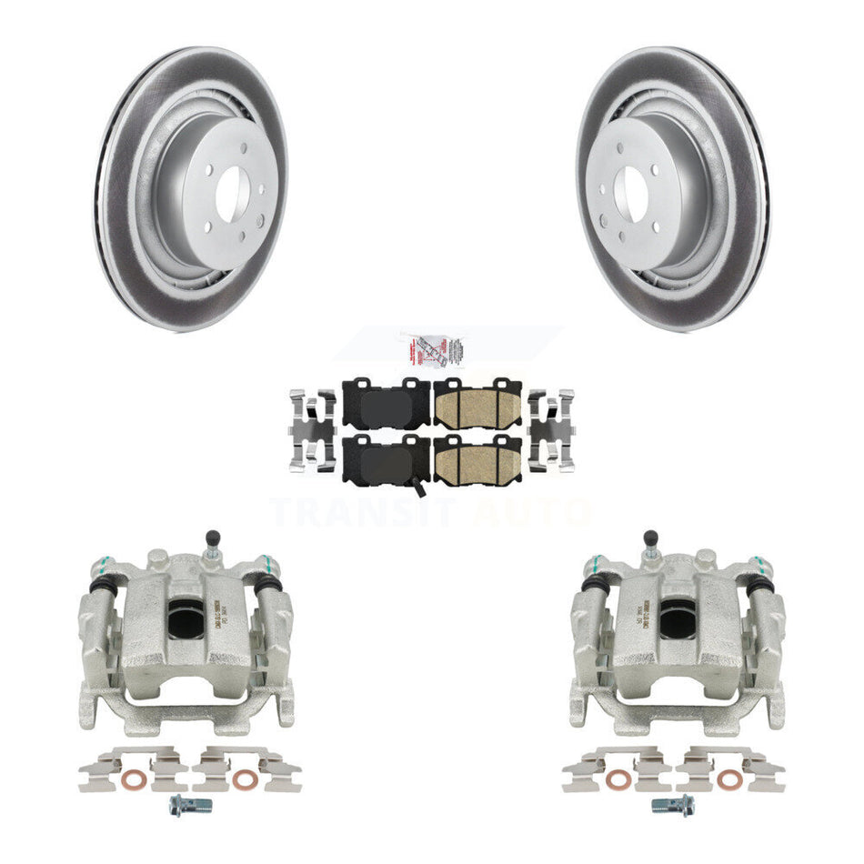 Rear Disc Brake Caliper Coated Rotors And Ceramic Pads Kit For INFINITI G37 Nissan 370Z KCG-100623N