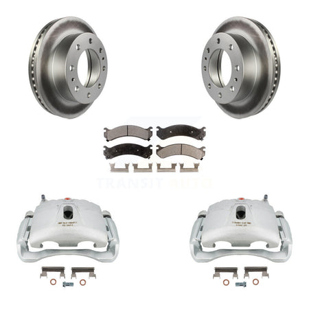 Front Brake Caliper Coat Rotor Semi-Metallic Pad Kit For Chevrolet GMC Express 3500 4500 KCG-100623P