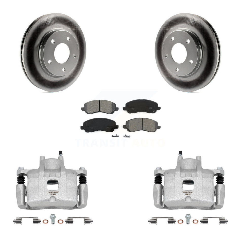 Front Disc Brake Caliper Coated Rotors And Semi-Metallic Pads Kit For Mitsubishi Lancer KCG-100624S
