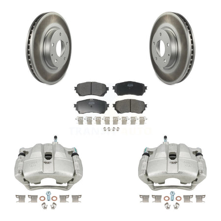 Front Disc Brake Caliper Coated Rotors And Semi-Metallic Pads Kit For Mazda 6 KCG-100625P