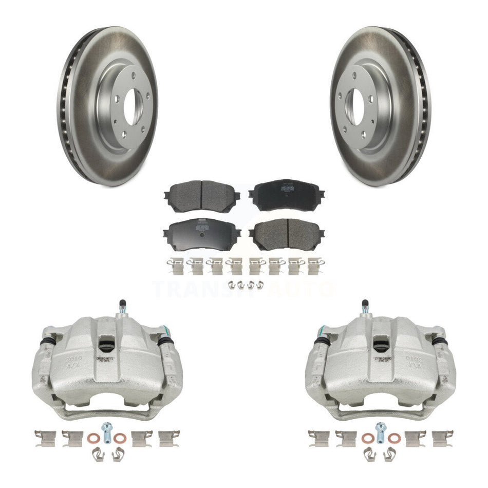 Front Disc Brake Caliper Coated Rotors And Semi-Metallic Pads Kit For Mazda 6 KCG-100625P