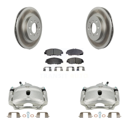 Front Disc Brake Caliper Coated Rotors And Ceramic Pads Kit For Honda Civic KCG-100626T