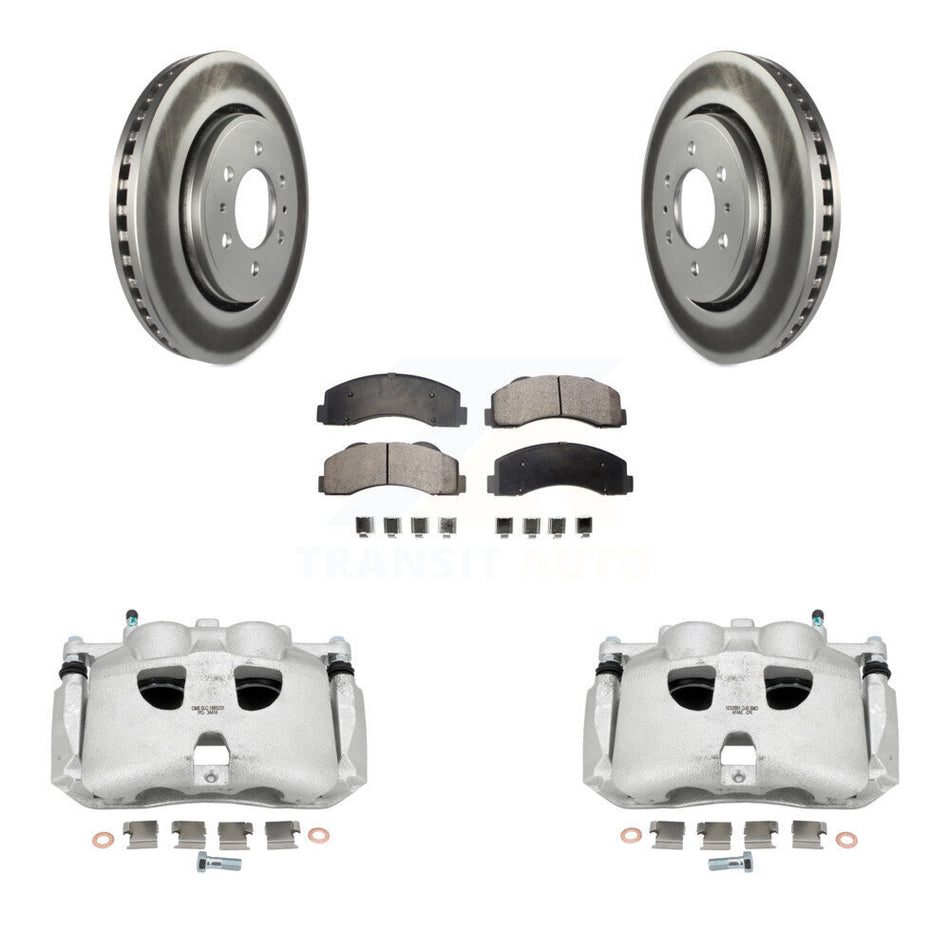 Front Brake Caliper Coat Rotor & Semi-Metallic Pad Kit For Ford F-150 Expedition Lincoln KCG-100629P