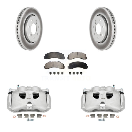 Front Brake Caliper Coat Rotors & Semi-Metallic Pad Kit For Ford F-150 With 7 Lug Wheels KCG-100630P