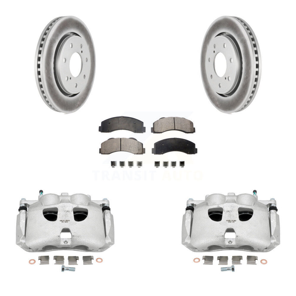 Front Brake Caliper Coat Rotors & Semi-Metallic Pad Kit For Ford F-150 With 7 Lug Wheels KCG-100630P
