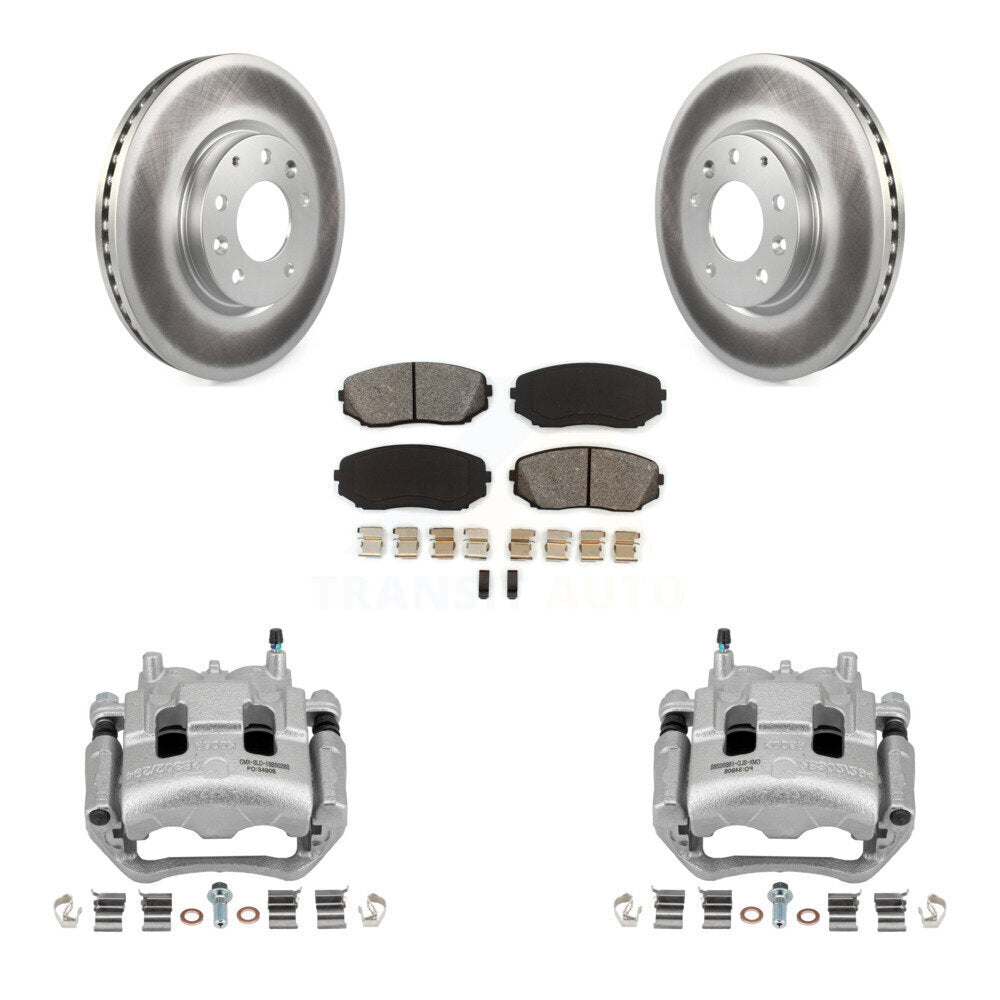 Front Disc Brake Caliper Coated Rotor And Semi-Metallic Pad Kit For Mazda CX-7 Ford Edge KCG-100630S