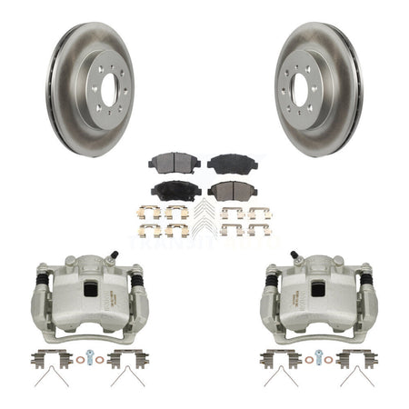Front Disc Brake Caliper Coated Rotors And Ceramic Pads Kit For 2007-2008 Honda Fit KCG-100630T
