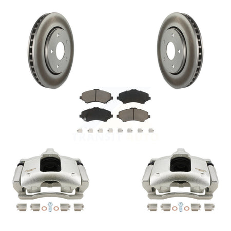 Front Disc Brake Caliper Coated Rotors And Ceramic Pads Kit For 2009-2011 Dodge Journey KCG-100631C
