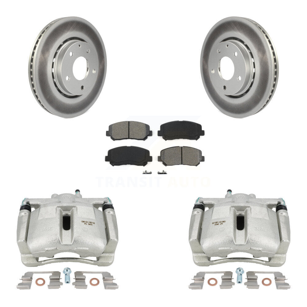 Front Disc Brake Caliper Coated Rotors And Semi-Metallic Pads Kit For Mazda CX-5 KCG-100631S