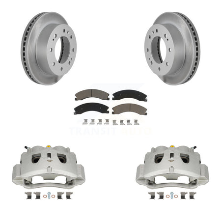 Front Brake Caliper Coat Rotor And Ceramic Pad Kit For GMC Chevrolet Sierra 2500 HD 3500 KCG-100632C