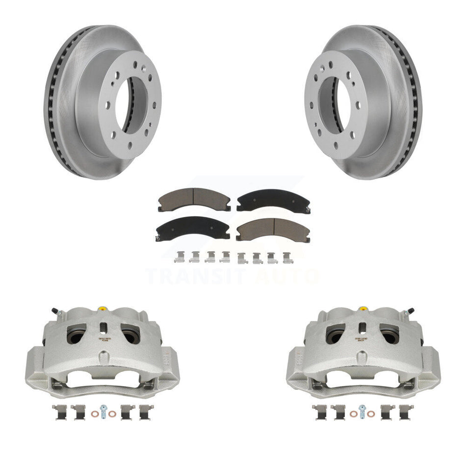 Front Brake Caliper Coat Rotor And Ceramic Pad Kit For GMC Chevrolet Sierra 2500 HD 3500 KCG-100632C