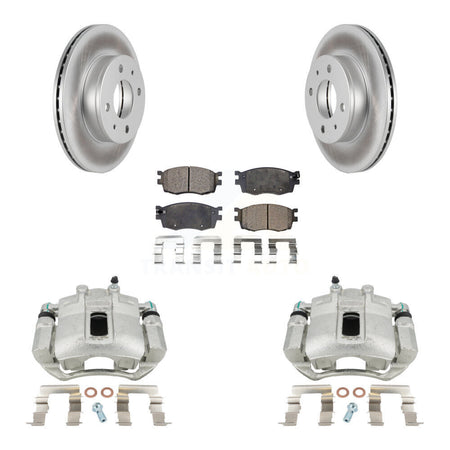 Front Brake Caliper Coat Rotor & Semi-Metallic Pad Kit For 2006 Hyundai Accent Hatchback KCG-100632P