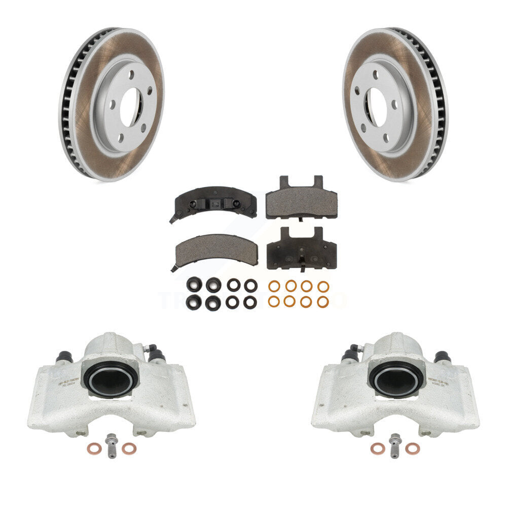 Front Brake Caliper Coat Rotor Ceramic Pad Kit For Cadillac DeVille Fleetwood 60 Special KCG-100632T