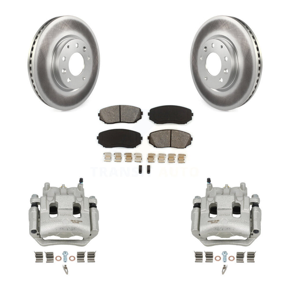 Front Disc Brake Caliper Coat Rotors Semi-Metallic Pad Kit For 2007-2009 Lincoln MKX FWD KCG-100633S