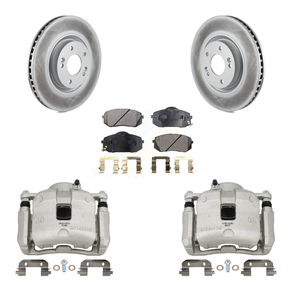 Front Brake Caliper Coat Rotor Semi-Metallic Pad Kit For 16 Hyundai Tucson From 05 08 15 KCG-100634P