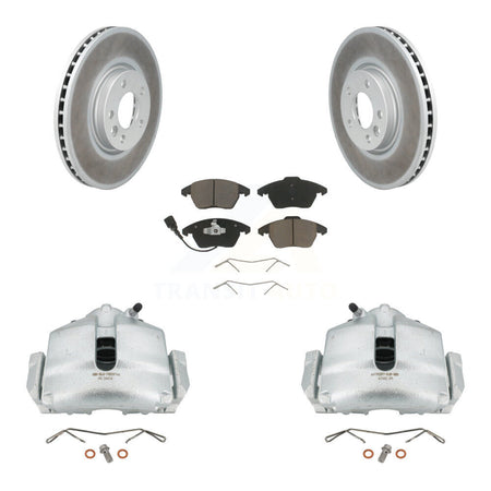 Front Disc Brake Caliper Coated Rotors And Ceramic Pads Kit For Volkswagen CC KCG-100636C