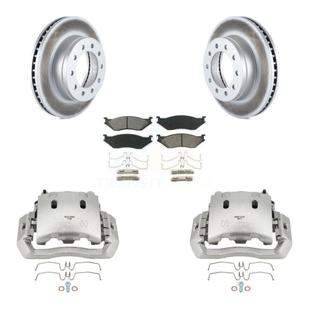 Front Brake Caliper Coat Rotor And Semi-Metallic Pad Kit For Ford F-450 Super Duty F-550 KCG-100637S