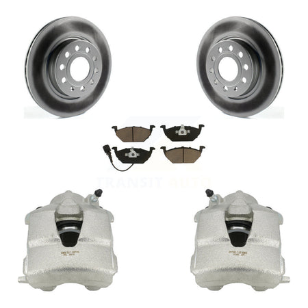 Front Disc Brake Caliper Coated Rotors And Ceramic Pads Kit For Volkswagen Jetta KCG-100639C