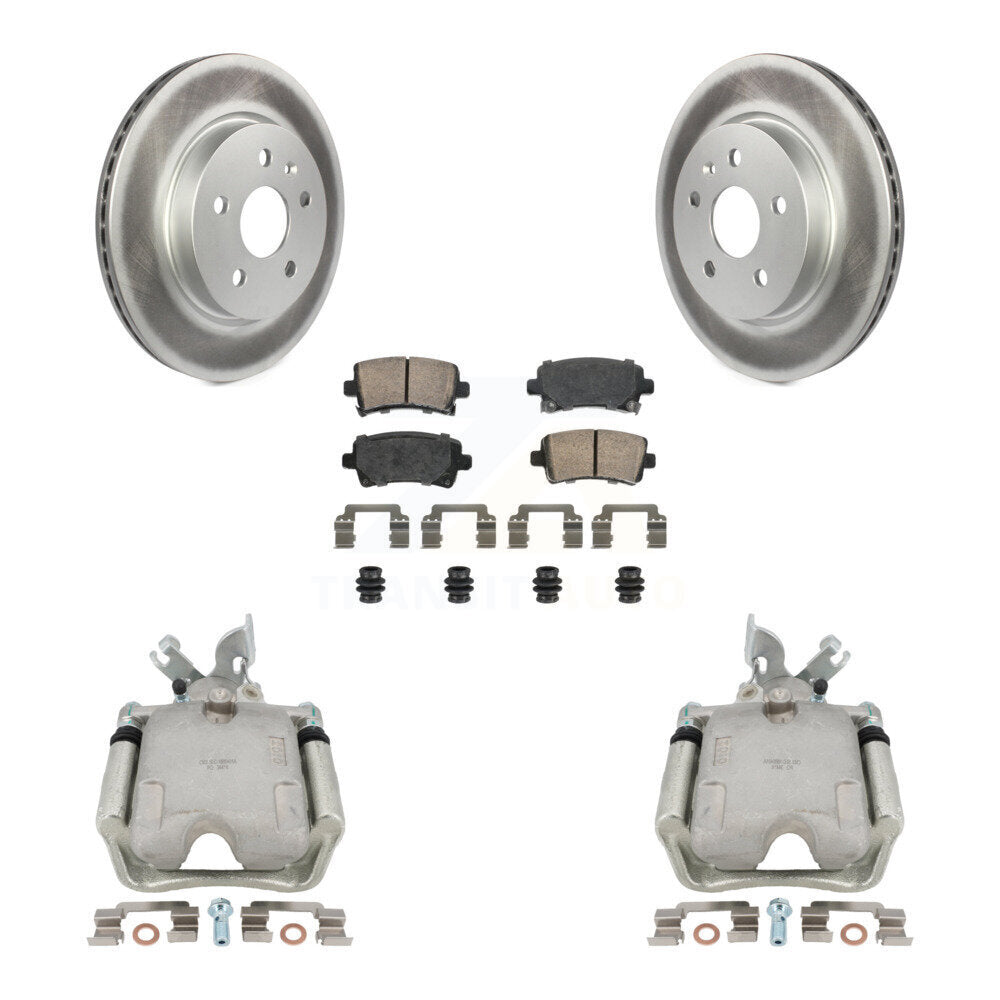Rear Brake Caliper Coat Rotors Ceramic Pad Kit For Chevrolet Impala Buick Regal LaCrosse KCG-100639N