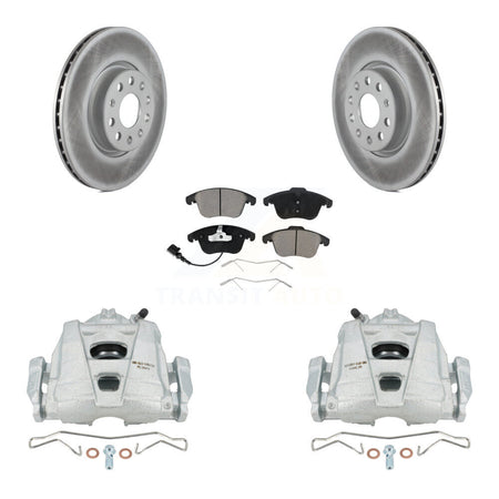 Front Disc Brake Caliper Coat Rotor Ceramic Pad Kit For Volkswagen Tiguan Passat Audi Q3 KCG-100640C