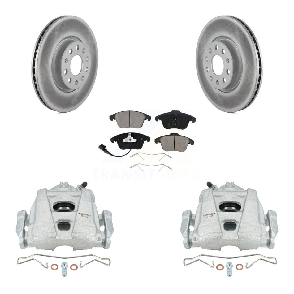 Front Disc Brake Caliper Coat Rotor Ceramic Pad Kit For Volkswagen Tiguan Passat Audi Q3 KCG-100640C