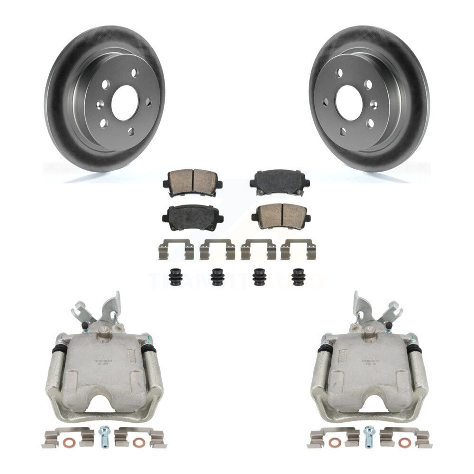 Rear Brake Caliper Coat Rotors Ceramic Pad Kit For Buick Regal LaCrosse With Solid Rotor KCG-100640N