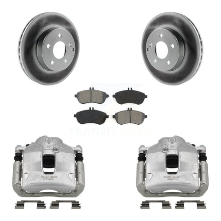 Front Disc Brake Caliper Coated Rotors And Semi-Metallic Pads Kit For Mercedes-Benz C250 KCG-100641S