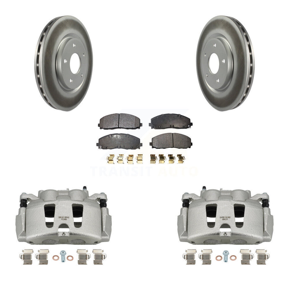 Front Brake Caliper Coat Rotor Ceramic Pad Kit For Grand Caravan Dodge Chrysler Pacifica KCG-100641T