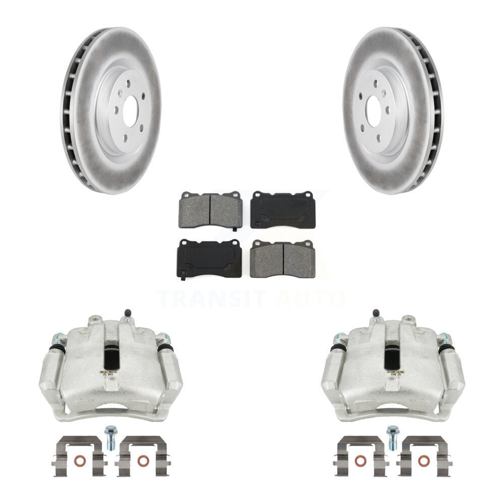Front Disc Brake Caliper Coat Rotor Semi-Metallic Pad Kit For 2012-2013 Buick Regal 2.4L KCG-100642S