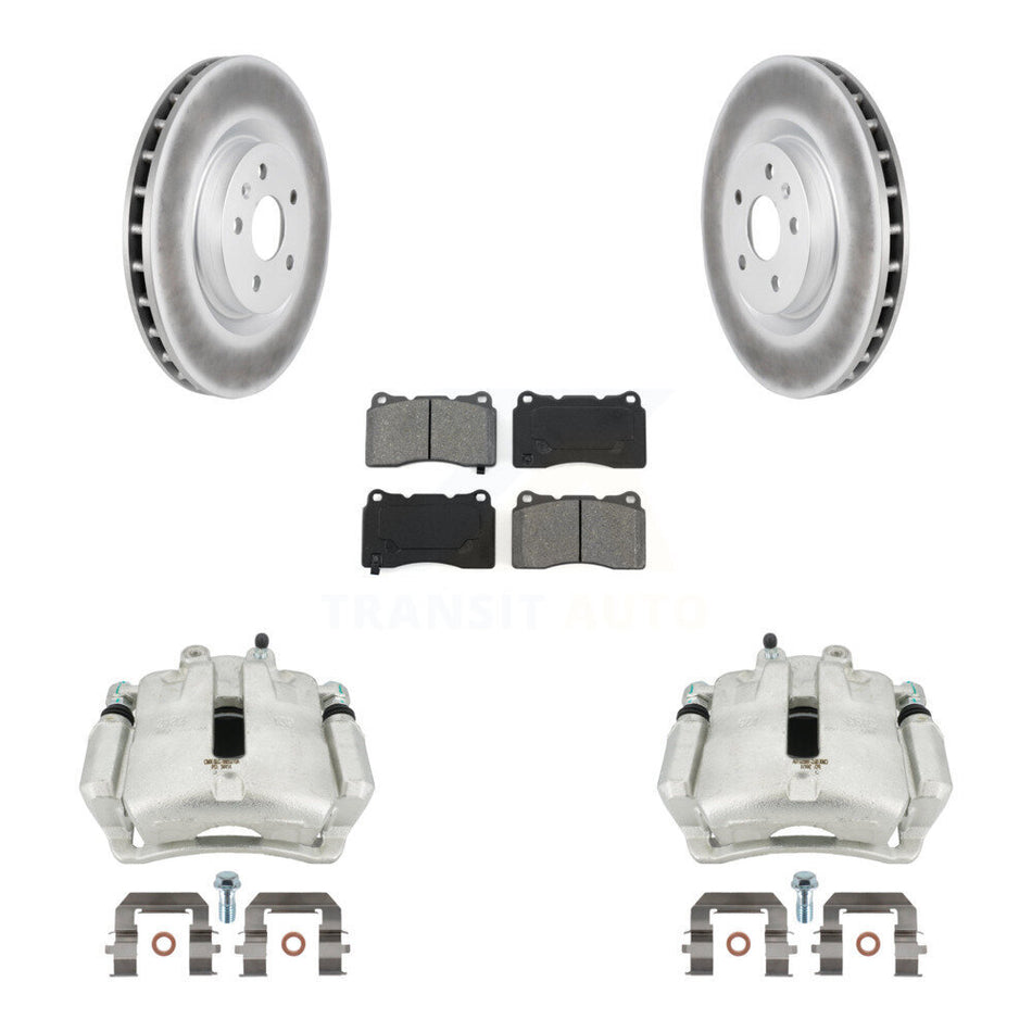 Front Disc Brake Caliper Coat Rotor Semi-Metallic Pad Kit For 2012-2013 Buick Regal 2.4L KCG-100642S
