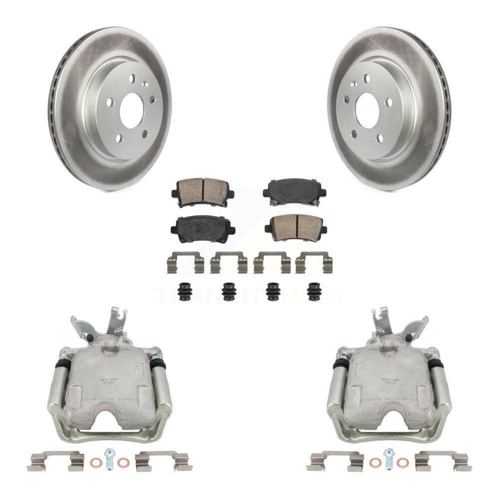 Rear Disc Brake Caliper Coated Rotors And Ceramic Pads Kit For Chevrolet Malibu KCG-100643N