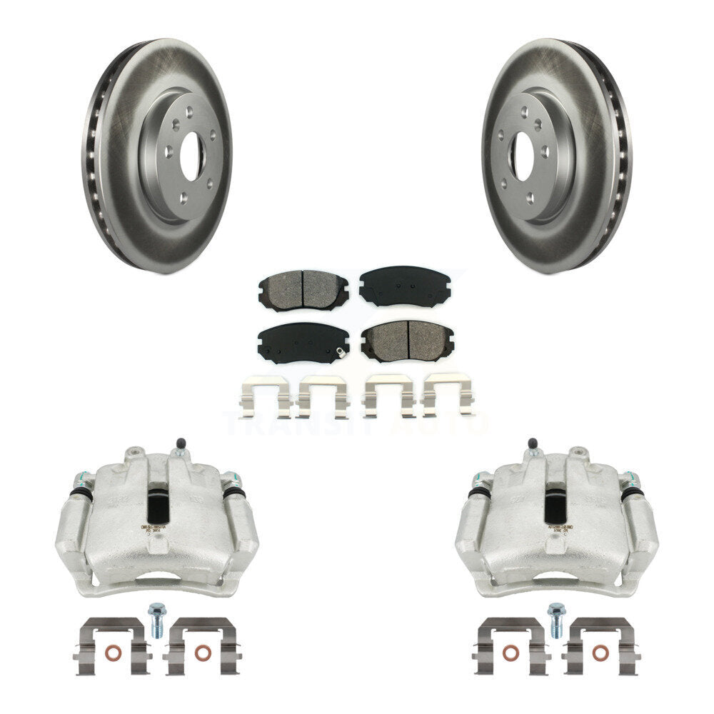 Front Brake Caliper Coat Rotors Semi-Metallic Pad Kit For Buick Regal LaCrosse Chevrolet KCG-100643S