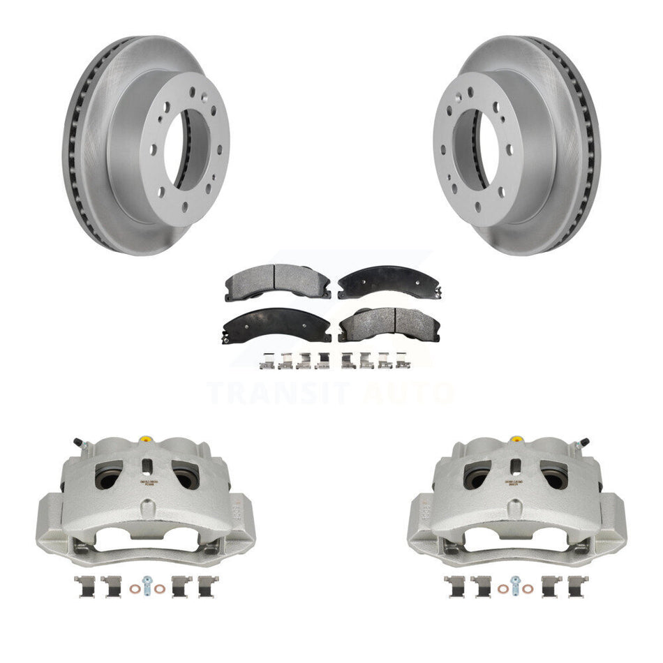 Front Brake Caliper Coat Rotor And Ceramic Pad Kit For GMC Chevrolet Sierra 2500 HD 3500 KCG-100643T